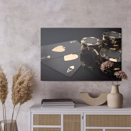Canvastavla - Black chips