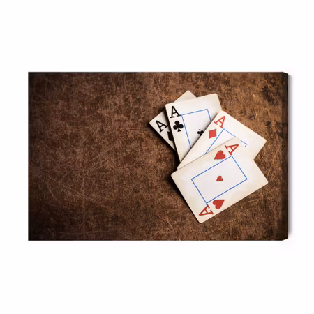 Canvastavla - Old playing cards