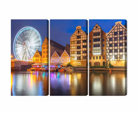 Canvastavla - Motlawa in gdansk and the ferris wheel