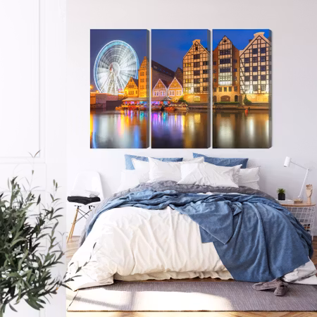 Canvastavla - Motlawa in gdansk and the ferris wheel