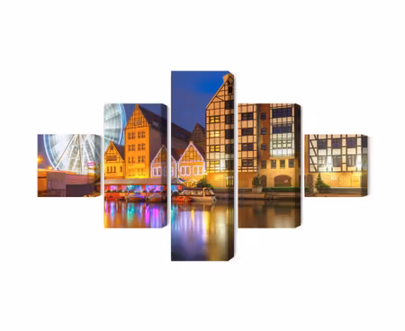 Canvastavla - Motlawa in gdansk and the ferris wheel