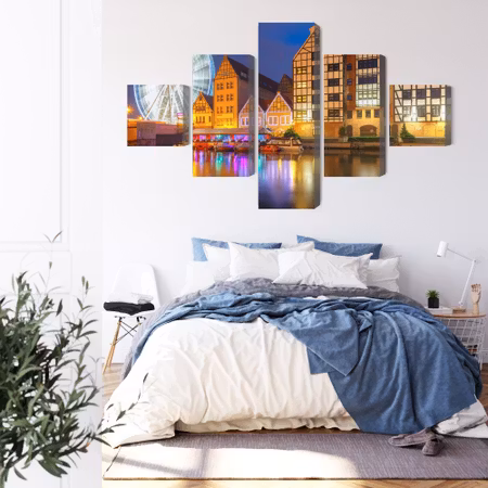 Canvastavla - Motlawa in gdansk and the ferris wheel