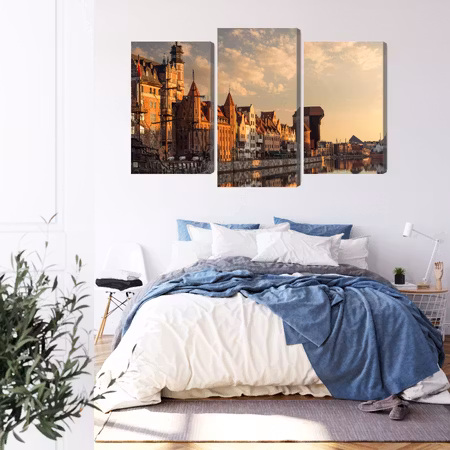 Canvastavla - The port of gdansk at sunset