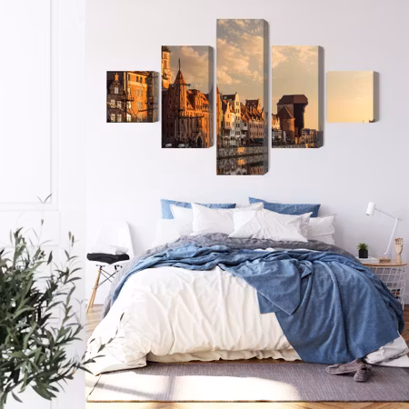 Canvastavla - The port of gdansk at sunset