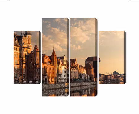 Canvastavla - The port of gdansk at sunset