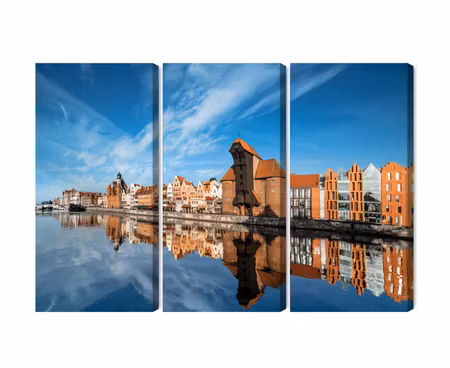 Canvastavla - Panorama of gdansk overlooking the river