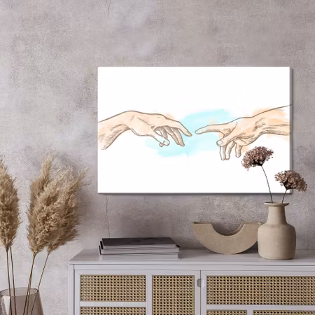 Canvastavla - The creation of adam in watercolor