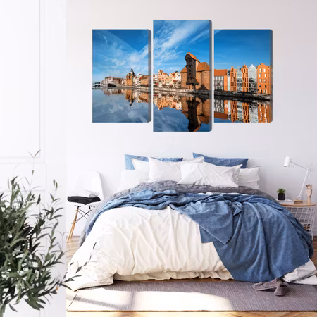 Canvastavla - Panorama of gdansk overlooking the river