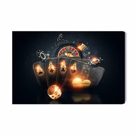 Canvastavla - Black poker cards