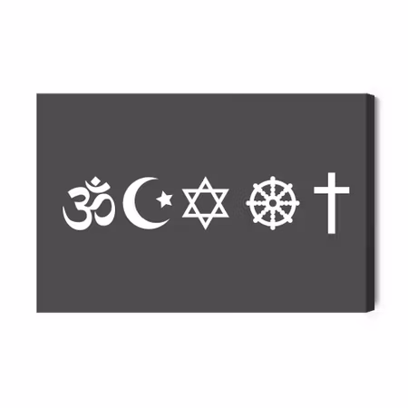Canvastavla - Religious symbols icons set