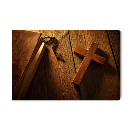 Canvastavla - Cross on wood