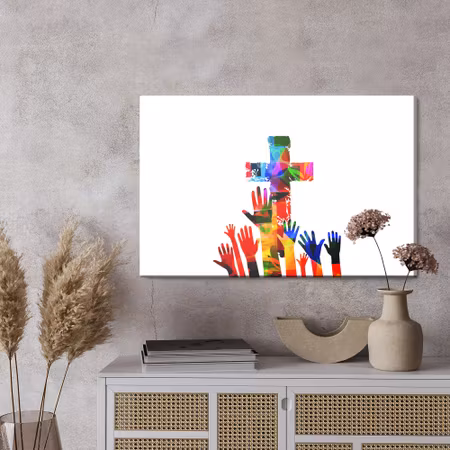 Canvastavla - Colorful christian cross