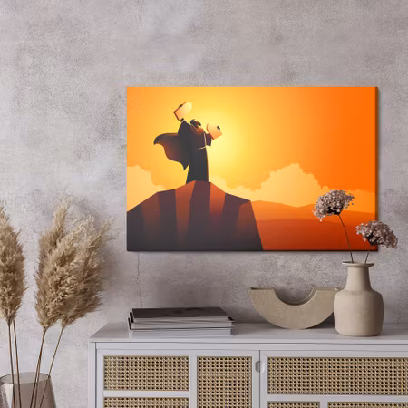 Canvastavla - Moses and the ten commandments