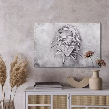 Canvastavla - Sketched joker