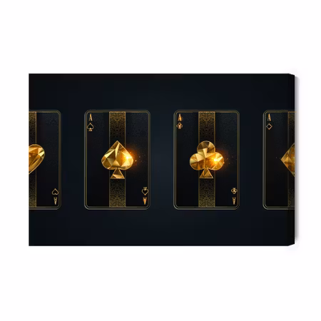Canvastavla - Black poker cards