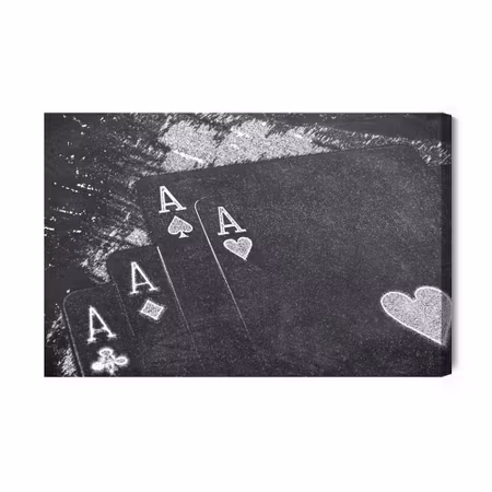 Canvastavla - Drawn playing cards