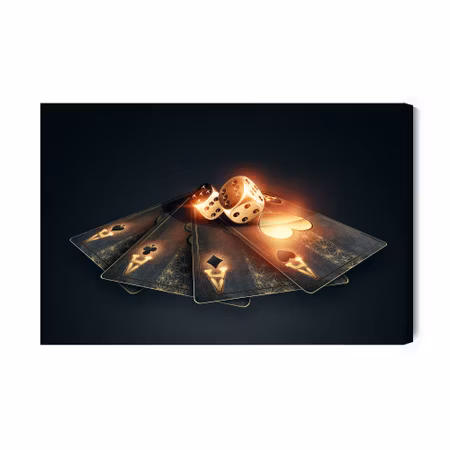 Canvastavla - Black poker cards