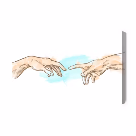 Canvastavla - The creation of adam in watercolor