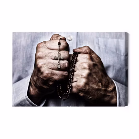 Canvastavla - Hands holding the rosary
