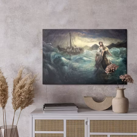 Canvastavla - Jesus walking on water