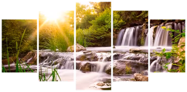 Akrylglastavla - Forest Waterfall