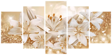 Akrylglastavla - Golden Bouquet