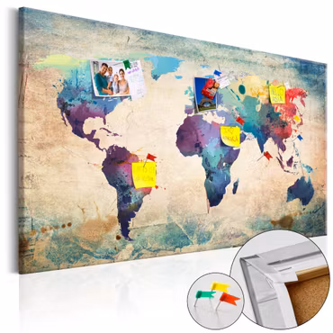 Anslagstavla - Colorful world map