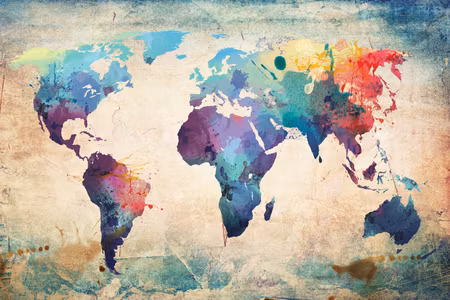 Anslagstavla - Colorful world map