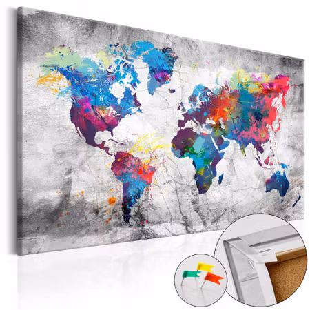 Anslagstavla - World map grey style