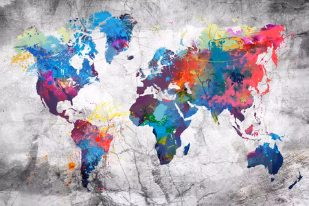 Anslagstavla - World map grey style
