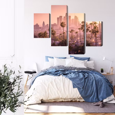 Canvastavla - Multipart Downtown Los Angeles At