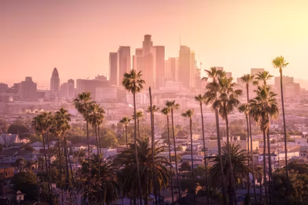 Canvastavla - Multipart Downtown Los Angeles At
