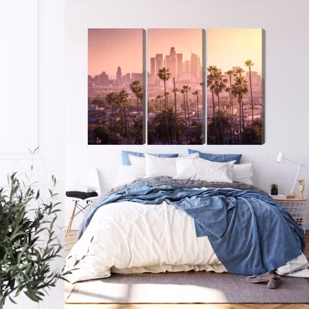 Canvastavla - Multipart Downtown Los Angeles At