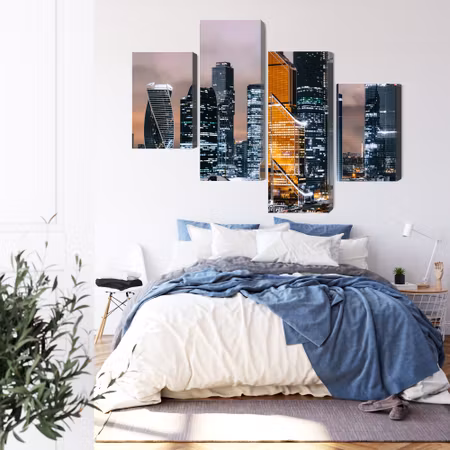 Canvastavla - Multipart Panorama of Moscow City