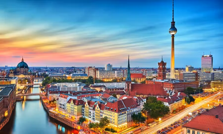 Canvastavla - Multipart Colorful Sky and Berlin