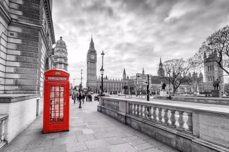 Canvastavla - Multipart Red London Telephone