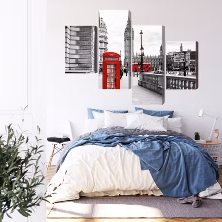 Canvastavla - Multipart London Telephone Booth