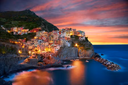 Canvastavla - Multipart Manarola City in Italy