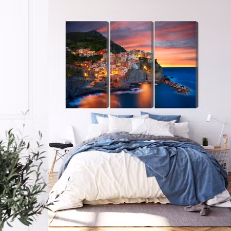 Canvastavla - Multipart Manarola City in Italy