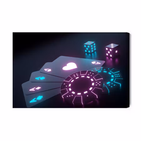 Canvastavla - Neon Poker Set