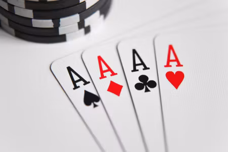 Canvastavla - Four Aces to Play Poker