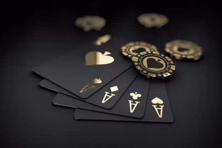 Canvastavla - Playing Cards with Chips