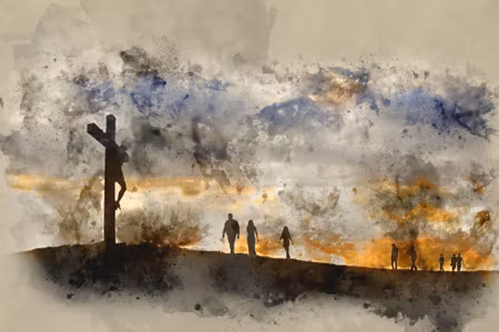 Canvastavla - Crucified Christ