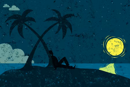 Canvastavla - A Man on a Desert Island