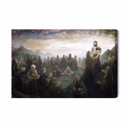 Canvastavla - Jesus Feeding Thousands of People