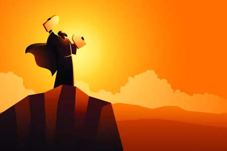 Canvastavla - Moses and the Ten Commandments