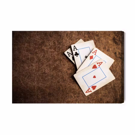 Canvastavla - Old Playing Cards