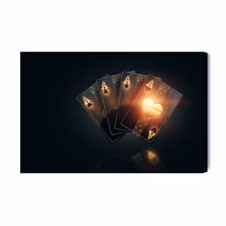 Canvastavla - Black Poker Playing Cards