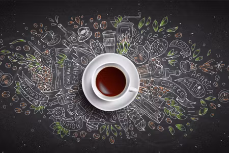 Canvastavla - Top View of Coffee