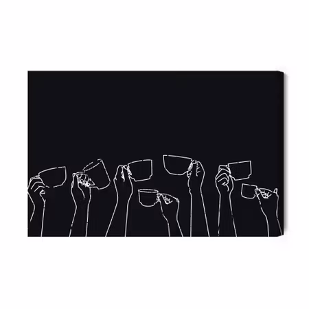 Canvastavla - Hands Holding Cups